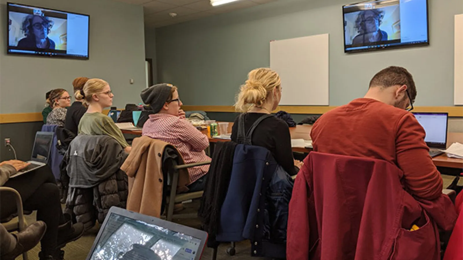 Photo of Livingston and graduate students