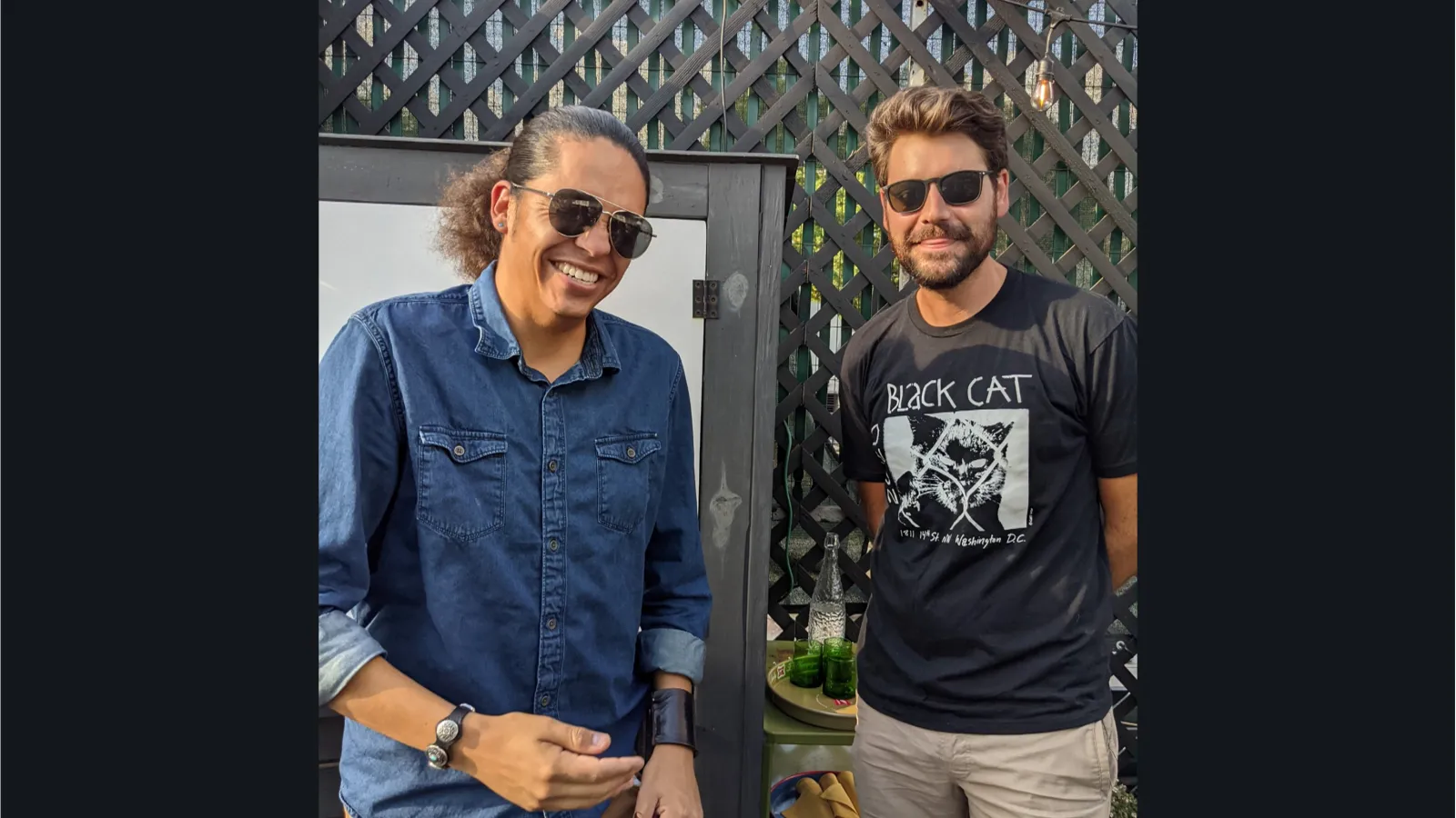 Two post-docs with sunglasses
