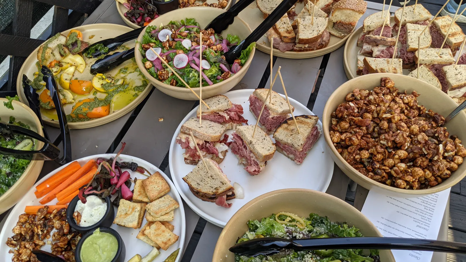 Food on a table