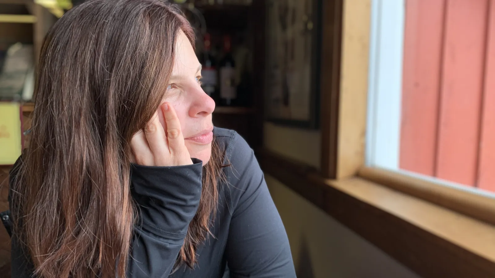 Image of Rebecca Adelman looking out a window