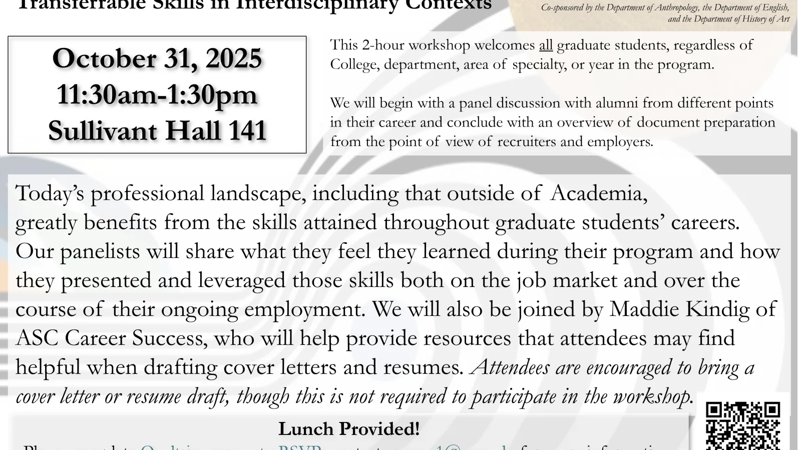 Workshop flyer (more information provided on the webpage)