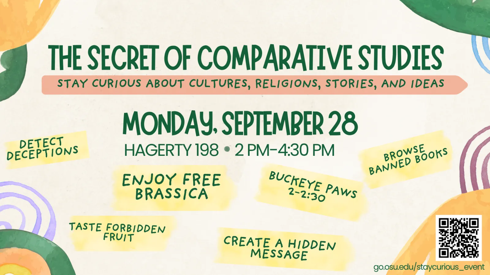 Event poster for "The Secret of Comparative Studies" event; see caption for more details.