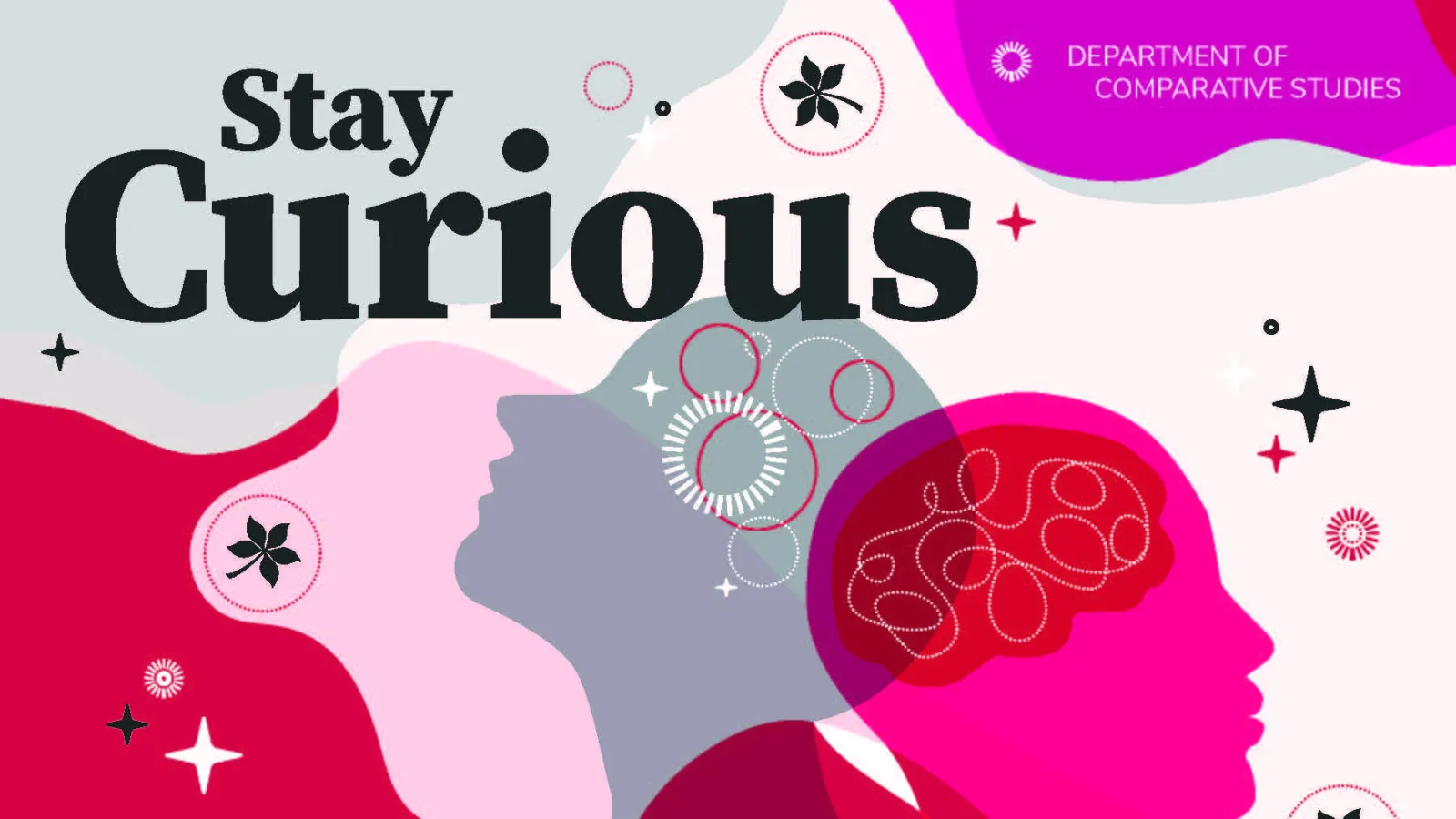 two silhouettes with the tagline "Stay Curious"