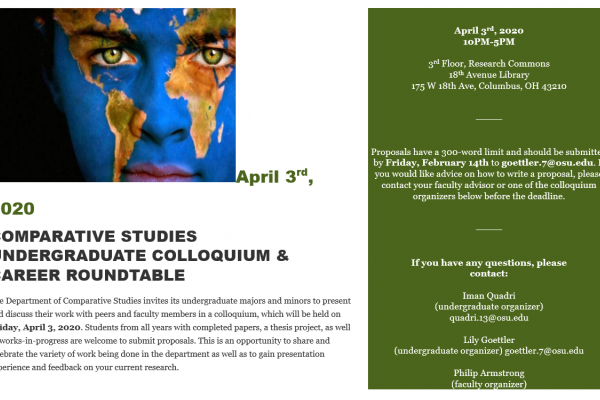 April 3 Colloquium Event
