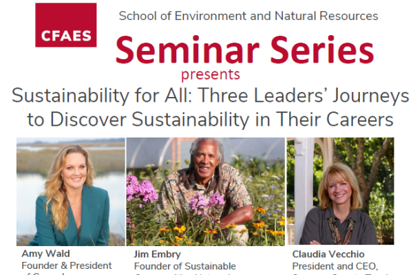 Seminar Series panelists Amy Wald, Jim Embry, and Claudia Vecchio