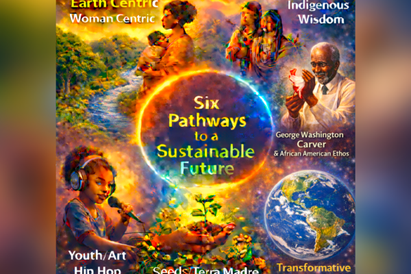 This image illustrates the Six Pathways to a Sustainable Future as developed by Jim Embry