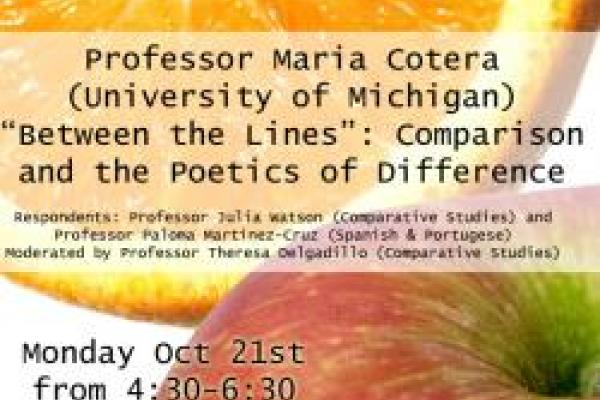 poster flyer for Professor Maria Cotera's talk